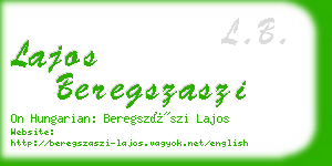 lajos beregszaszi business card